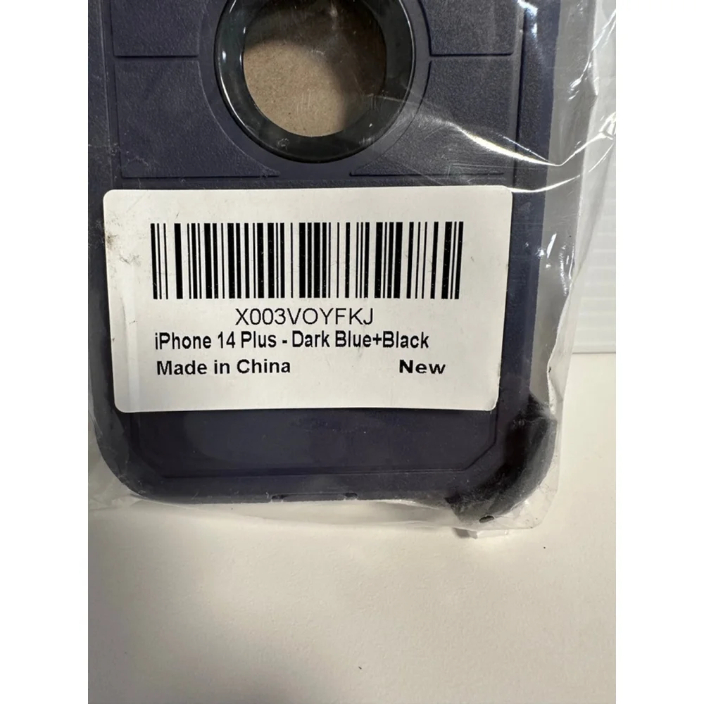 New in Packaging Cell Phone Case for iPhone 14 Plus Hip Clip Dark Blue & Black